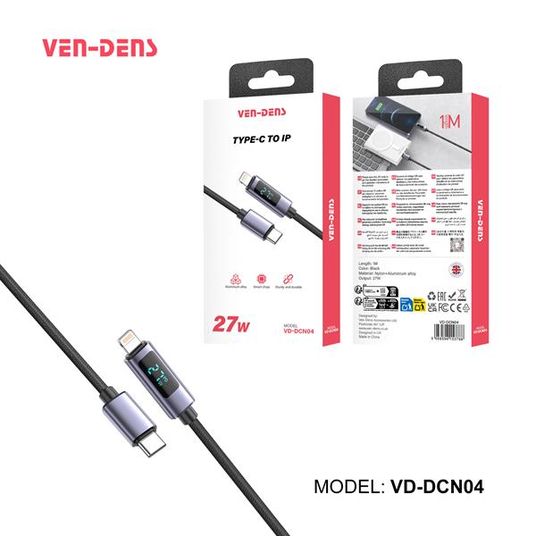 Ven-Dens Data Cable USB-C to Lightning 1M Nylon 27W